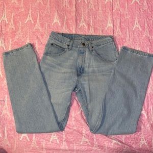 vintage light washed straight legged/bootcut denim WRANGLER jeans pants